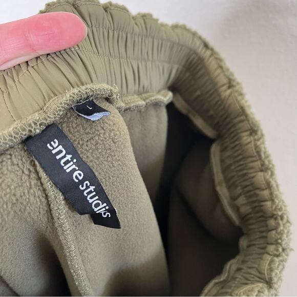Entire Studios Sherpa Fluffy Green Sweatpants Wide Leg Womens Pant Size L - Picture 4 of 7